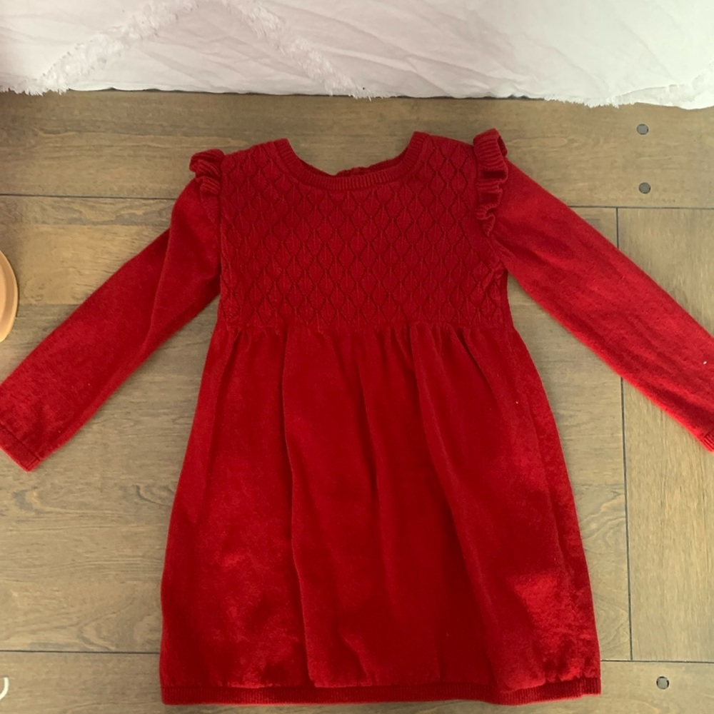 Baby girl red sweater dress size 24 mos